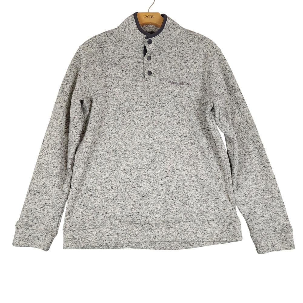 Eddie Bauer Men's Radiator Fleece‎ Snap Mock Pullover Gray Size M
